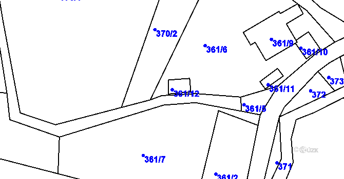 Parcela st. 361/12 v KÚ Horní Suchá u Liberce, Katastrální mapa