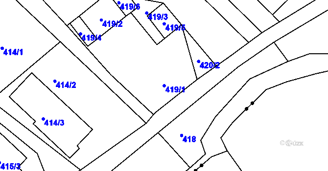 Parcela st. 419/1 v KÚ Horní Suchá u Liberce, Katastrální mapa