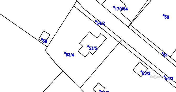 Parcela st. 53/5 v KÚ Horní Suchá u Liberce, Katastrální mapa