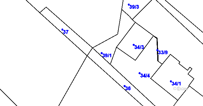 Parcela st. 39/1 v KÚ Horní Suchá u Liberce, Katastrální mapa
