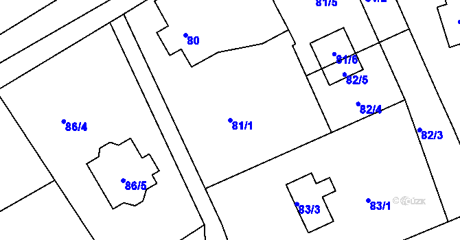 Parcela st. 81/1 v KÚ Karlinky, Katastrální mapa