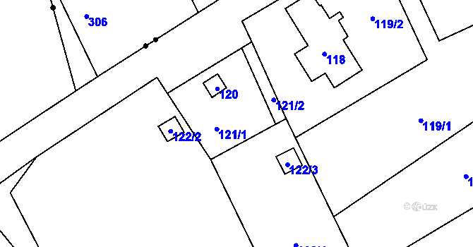 Parcela st. 121 v KÚ Karlinky, Katastrální mapa