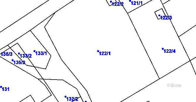 Parcela st. 122/1 v KÚ Karlinky, Katastrální mapa