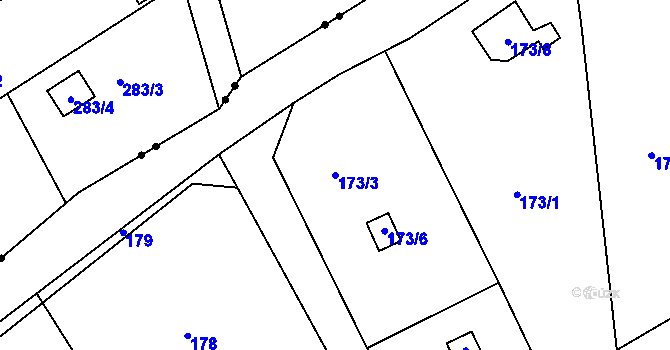 Parcela st. 173/3 v KÚ Karlinky, Katastrální mapa