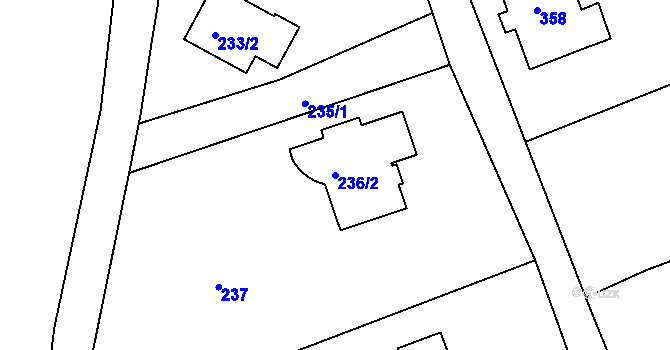 Parcela st. 236/2 v KÚ Karlinky, Katastrální mapa