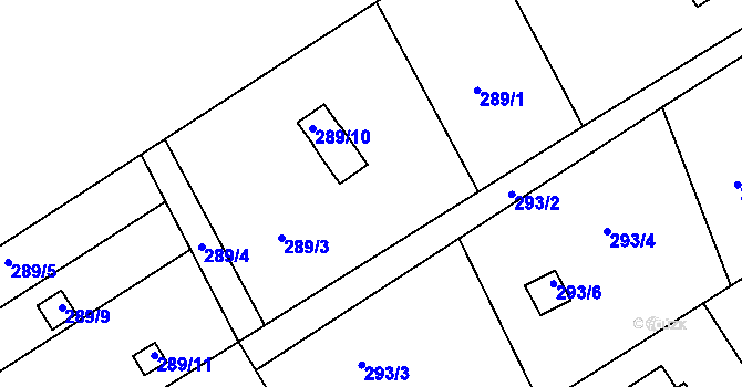 Parcela st. 289/2 v KÚ Karlinky, Katastrální mapa