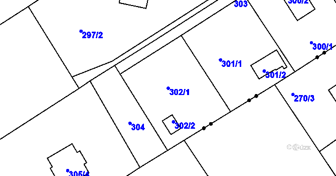 Parcela st. 302/1 v KÚ Karlinky, Katastrální mapa