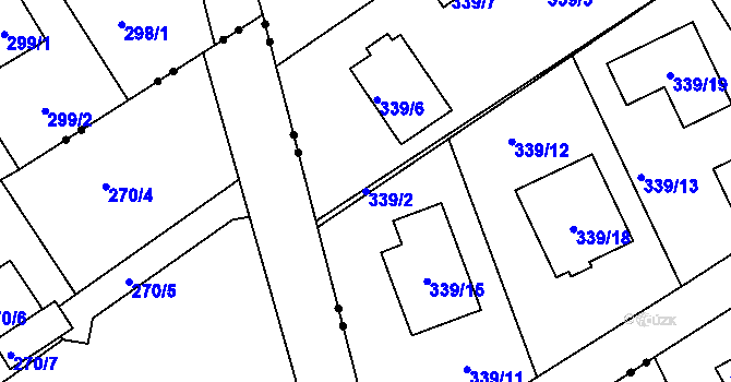 Parcela st. 339/2 v KÚ Karlinky, Katastrální mapa