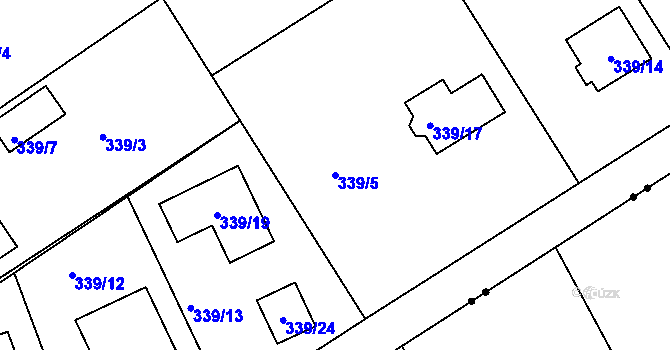 Parcela st. 339/5 v KÚ Karlinky, Katastrální mapa