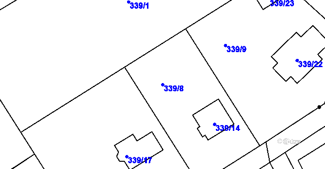 Parcela st. 339/8 v KÚ Karlinky, Katastrální mapa