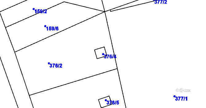 Parcela st. 376/4 v KÚ Karlinky, Katastrální mapa