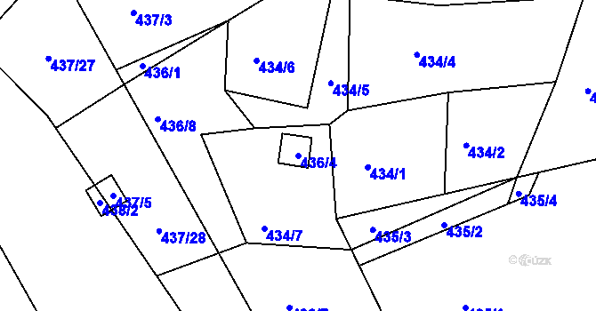 Parcela st. 436/4 v KÚ Karlinky, Katastrální mapa