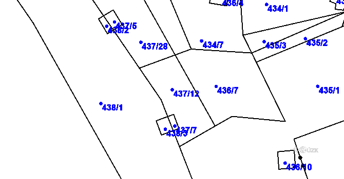 Parcela st. 437/12 v KÚ Karlinky, Katastrální mapa