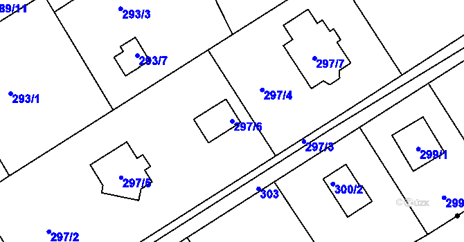 Parcela st. 297/6 v KÚ Karlinky, Katastrální mapa