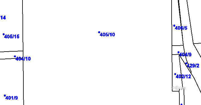 Parcela st. 404/4 v KÚ Karlinky, Katastrální mapa