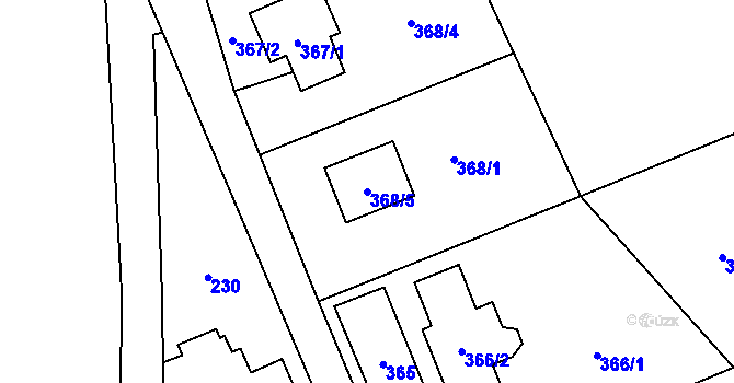 Parcela st. 368/5 v KÚ Karlinky, Katastrální mapa