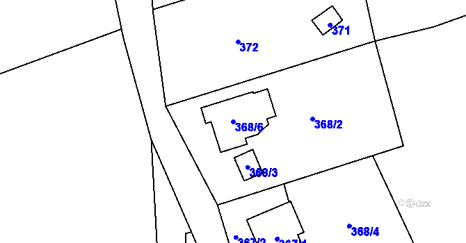 Parcela st. 368/6 v KÚ Karlinky, Katastrální mapa