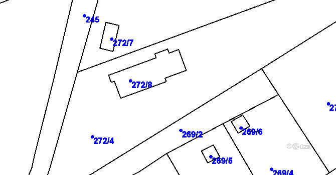 Parcela st. 272/4 v KÚ Karlinky, Katastrální mapa