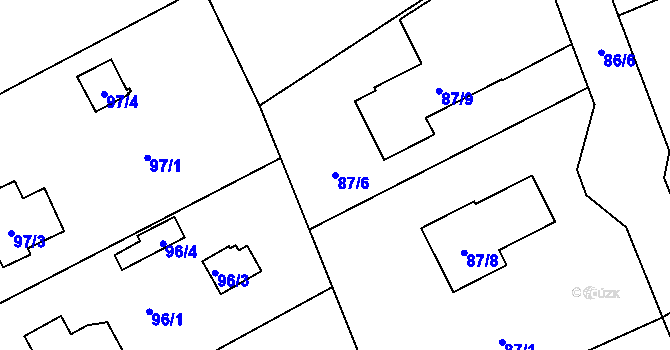 Parcela st. 87/6 v KÚ Karlinky, Katastrální mapa