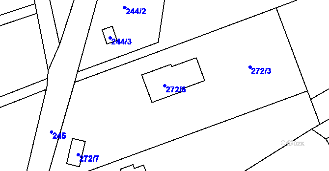 Parcela st. 272/6 v KÚ Karlinky, Katastrální mapa
