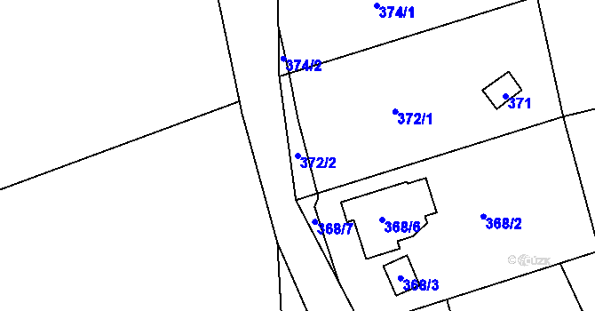 Parcela st. 372/2 v KÚ Karlinky, Katastrální mapa