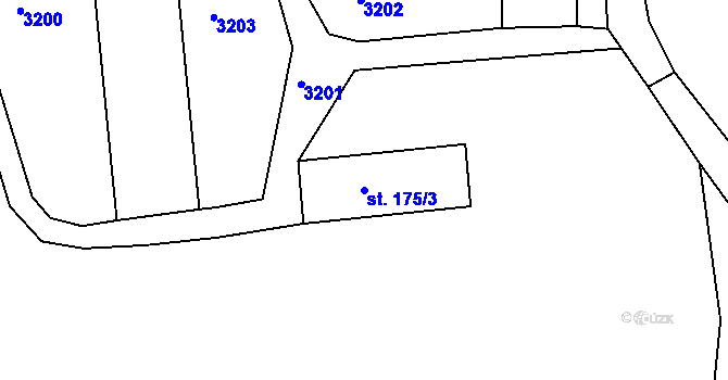 Parcela st. 175/3 v KÚ Bělá u Liberka, Katastrální mapa