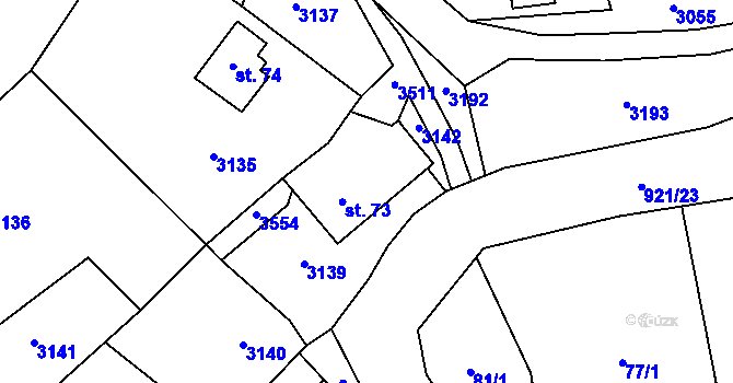 Parcela st. 73 v KÚ Liberk, Katastrální mapa