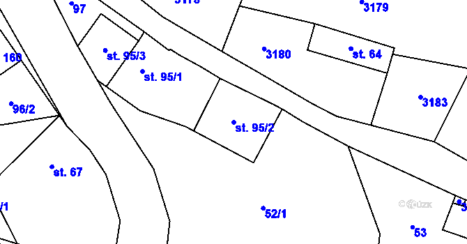 Parcela st. 95/2 v KÚ Liberk, Katastrální mapa