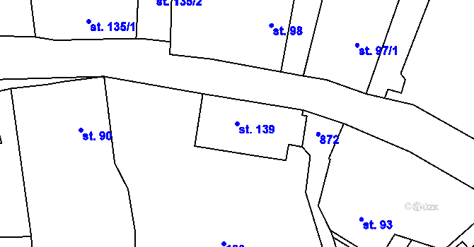 Parcela st. 139 v KÚ Liberk, Katastrální mapa