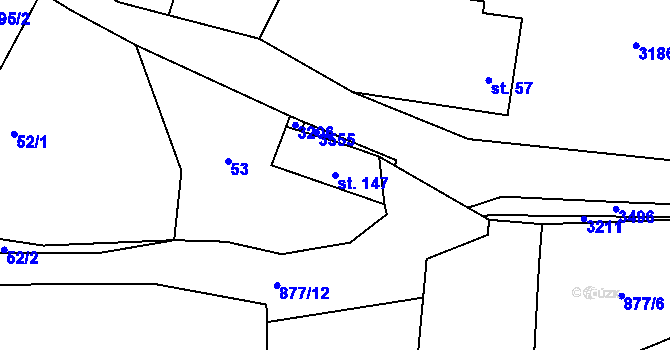 Parcela st. 147 v KÚ Liberk, Katastrální mapa