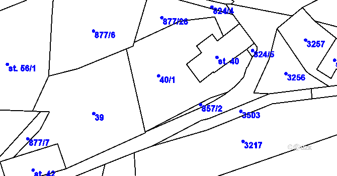 Parcela st. 40 v KÚ Liberk, Katastrální mapa