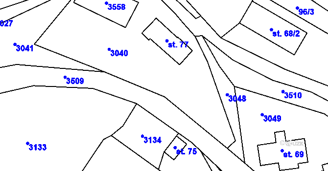 Parcela st. 91 v KÚ Liberk, Katastrální mapa
