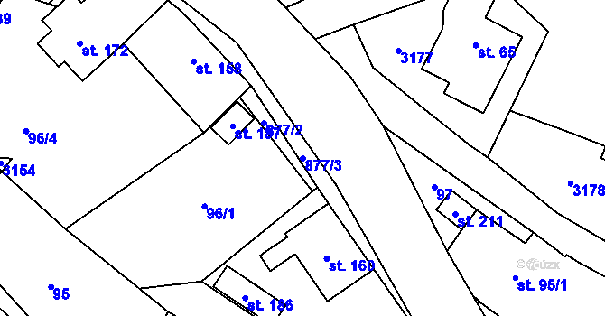 Parcela st. 877/3 v KÚ Liberk, Katastrální mapa