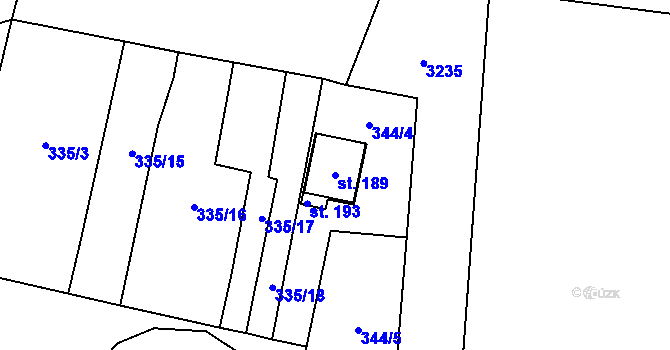 Parcela st. 189 v KÚ Liberk, Katastrální mapa