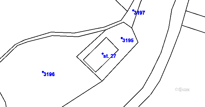 Parcela st. 27 v KÚ Prorubky, Katastrální mapa