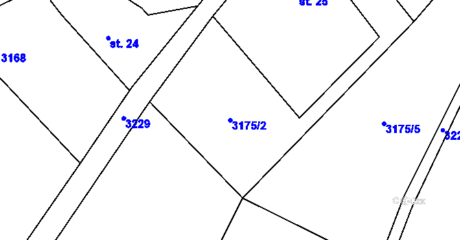 Parcela st. 3175/2 v KÚ Rampuše, Katastrální mapa