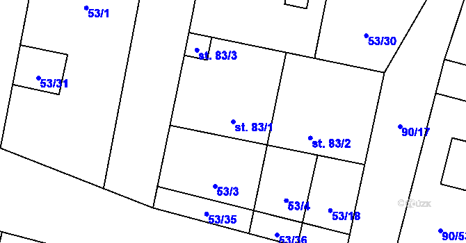Parcela st. 83/1 v KÚ Libeň u Libeře, Katastrální mapa