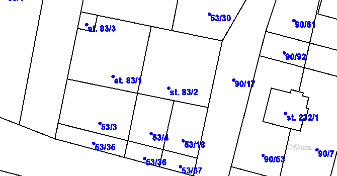 Parcela st. 83/2 v KÚ Libeň u Libeře, Katastrální mapa