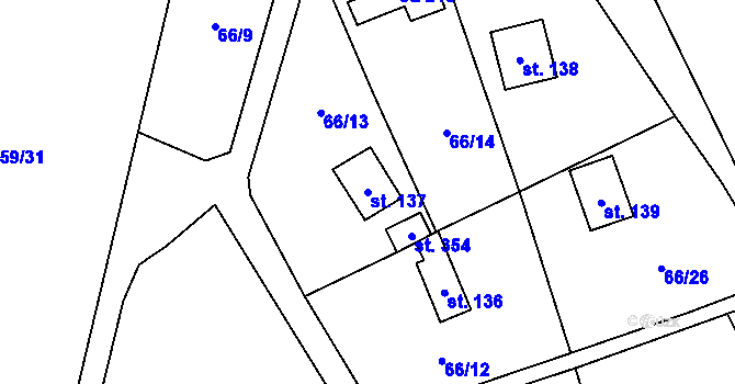 Parcela st. 137 v KÚ Libeň u Libeře, Katastrální mapa