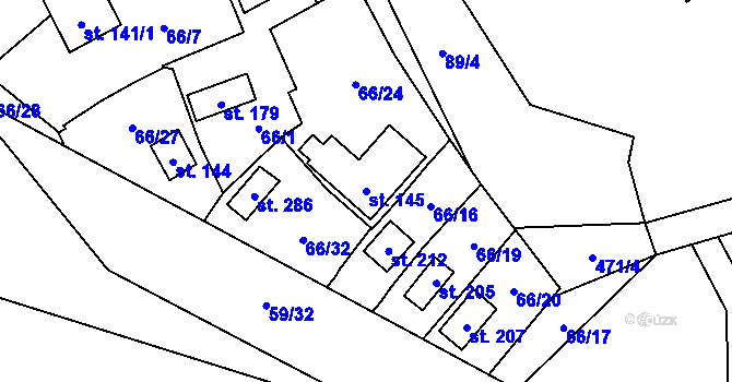 Parcela st. 145 v KÚ Libeň u Libeře, Katastrální mapa