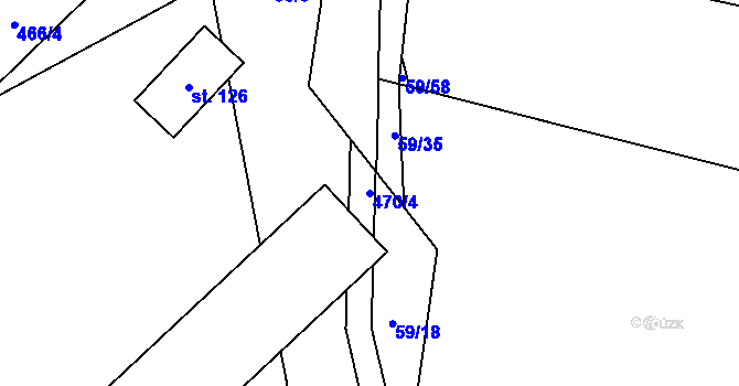 Parcela st. 470/4 v KÚ Libeň u Libeře, Katastrální mapa