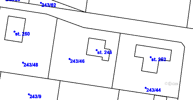 Parcela st. 246 v KÚ Libeň u Libeře, Katastrální mapa