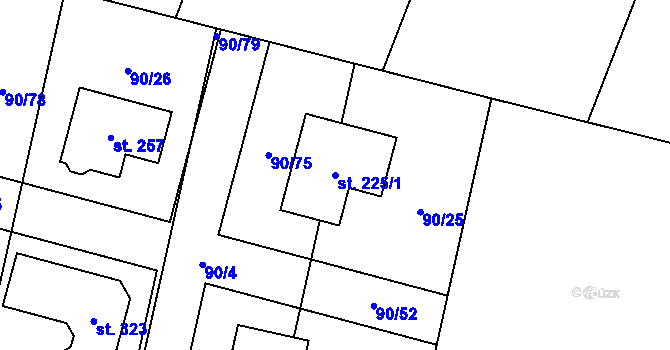 Parcela st. 225/1 v KÚ Libeň u Libeře, Katastrální mapa