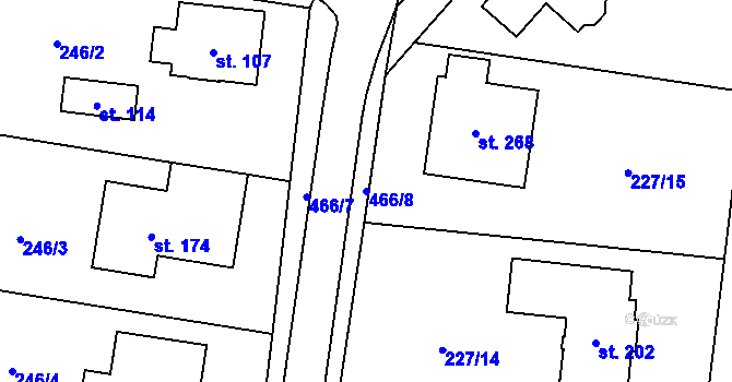 Parcela st. 466/8 v KÚ Libeň u Libeře, Katastrální mapa