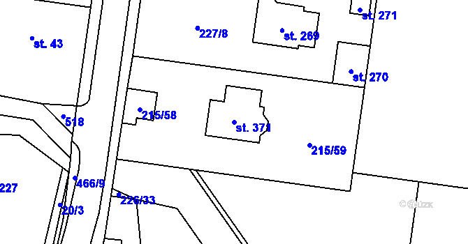 Parcela st. 371 v KÚ Libeň u Libeře, Katastrální mapa