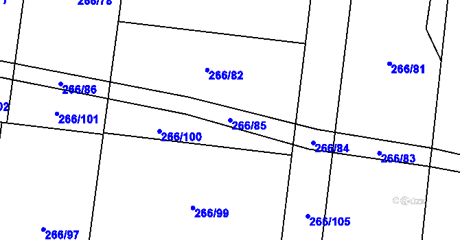 Parcela st. 266/85 v KÚ Libeň u Libeře, Katastrální mapa