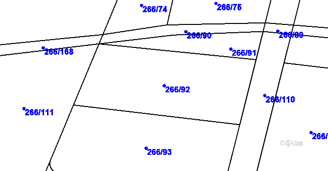 Parcela st. 266/92 v KÚ Libeň u Libeře, Katastrální mapa