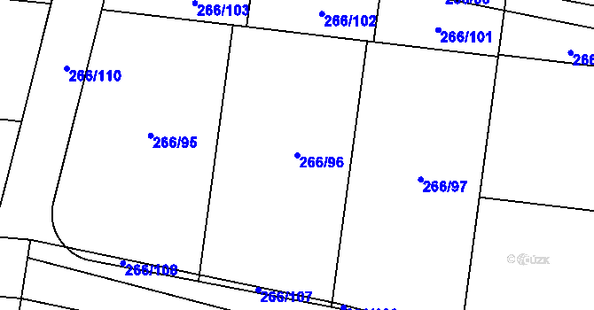 Parcela st. 266/96 v KÚ Libeň u Libeře, Katastrální mapa