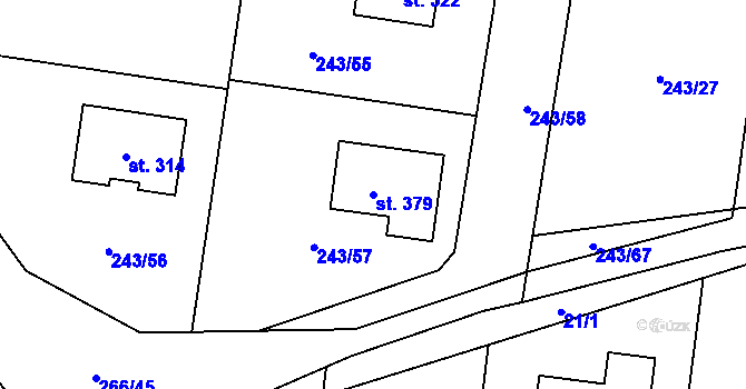 Parcela st. 379 v KÚ Libeň u Libeře, Katastrální mapa