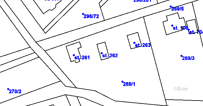 Parcela st. 262 v KÚ Libeř, Katastrální mapa